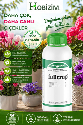 FullCrop Organik Bitki ve Çiçek Gübresi - Çiçek ve Kök Geliştirici - 1 LT