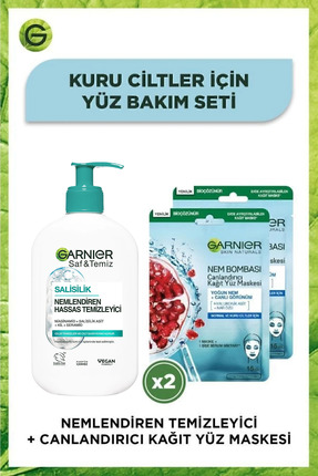 Garnier Saf&Temiz Nemlendiren Temizleyici (Hyaluronik Asit+Seramid) + Nem Bom...