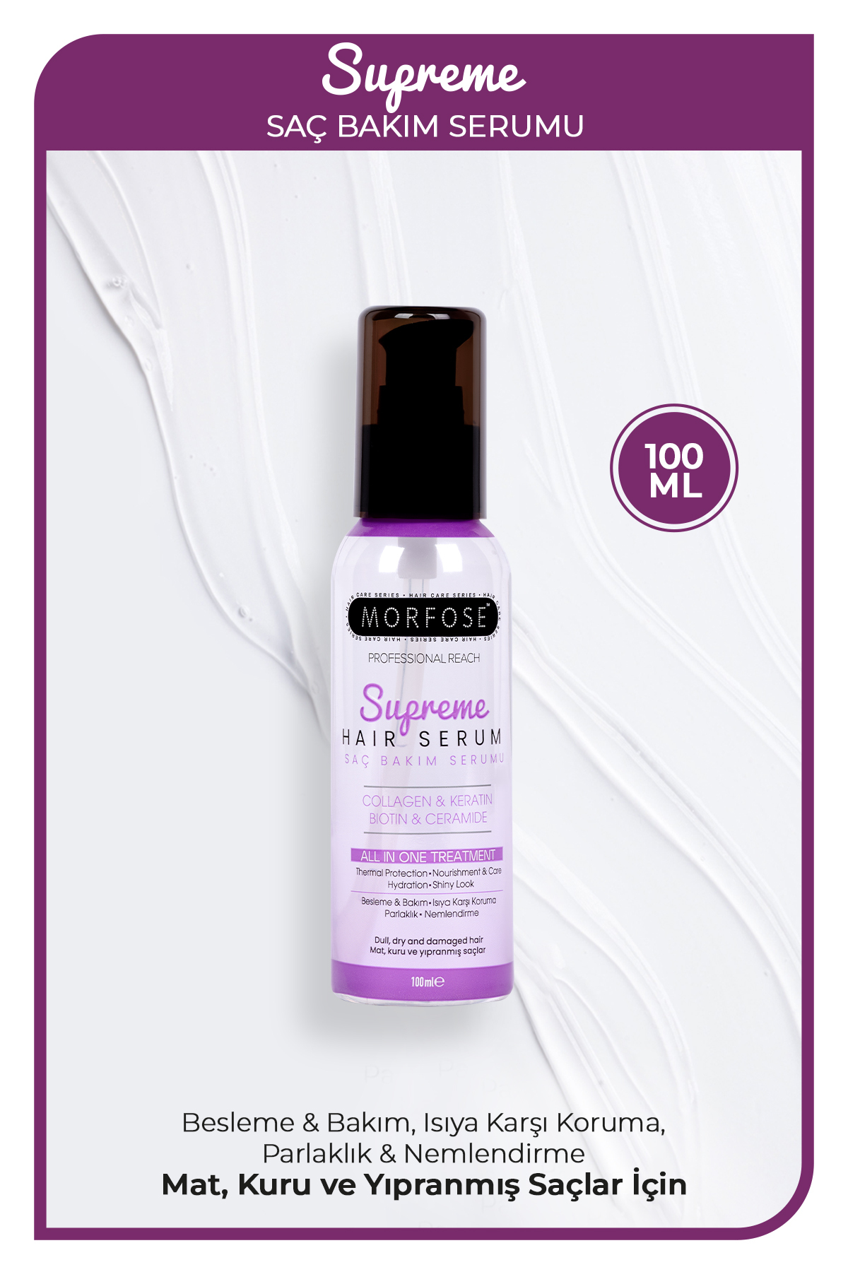 Morfose Supreme Keratin & Vegan Kolajen İçeren Saç Serumu 100 ml — 1100015754