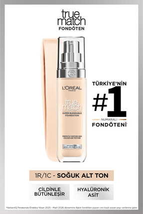 L'Oreal Paris LOREAL PARİS TRUE MATCH 1R ROSE IVORY FONDÖTEN-