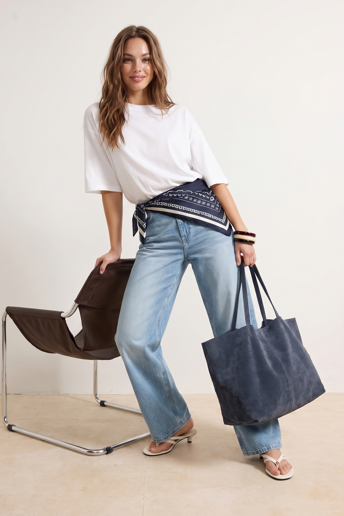 Kolekcia Trendyol Ecru 100% hrubá bavlna Oversize/široký strih pletené tričko...
