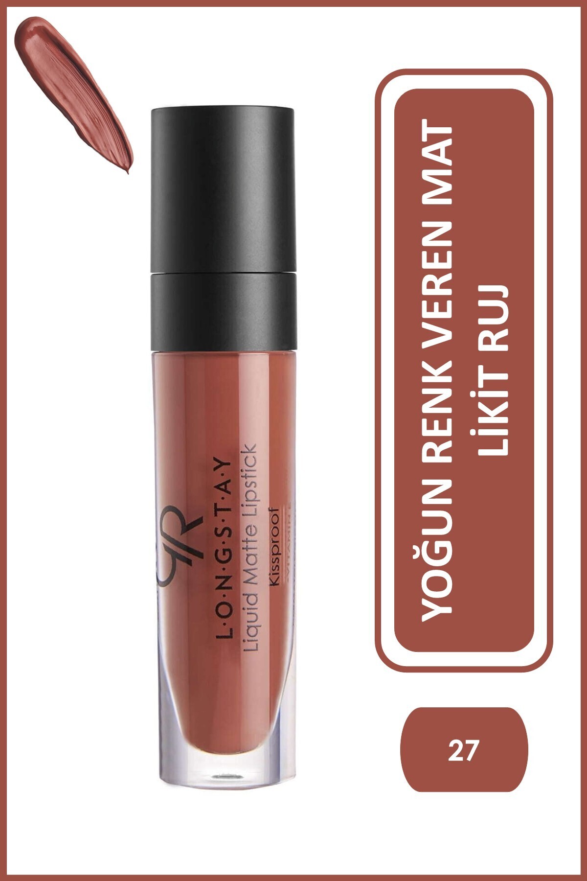 Golden Rose LONGSTAY LIGUID MATTE LİPSTİCK 27- — قهوهای RMLL_2