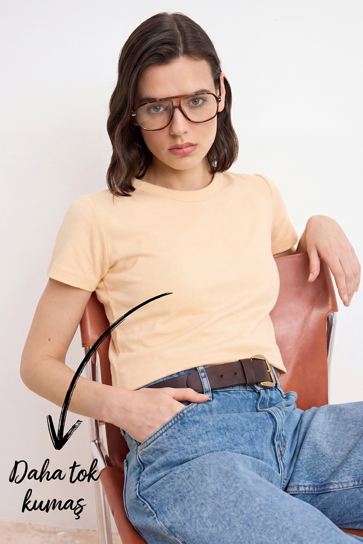 Trendyolmilla Somon Basic Regular/Normal Kalıp Kısa Kollu İnterlok Örme T-Shirt TWOSS26TS00130