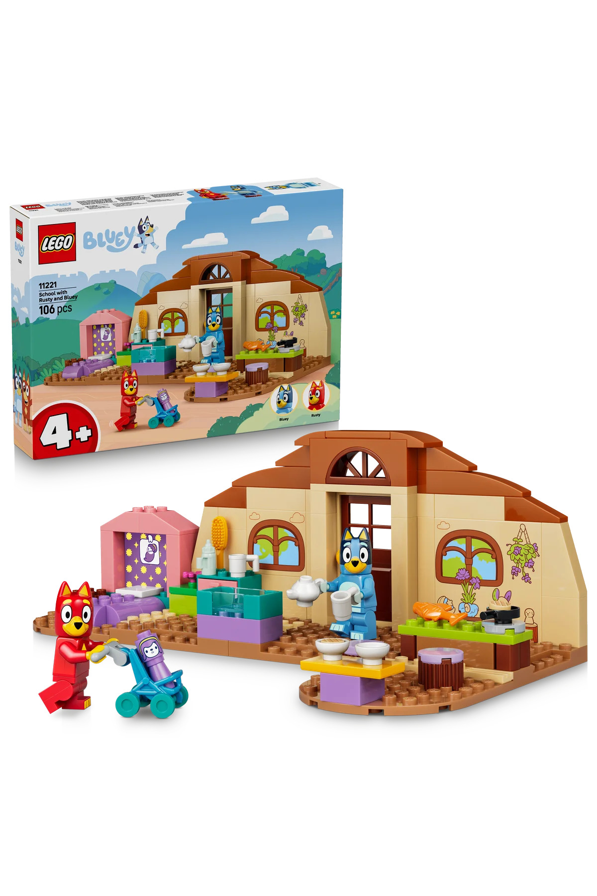 LEGO ®   Bluey Rusty i Bluey w szkole 11221 - Zestaw do budowania dla dzieci ...