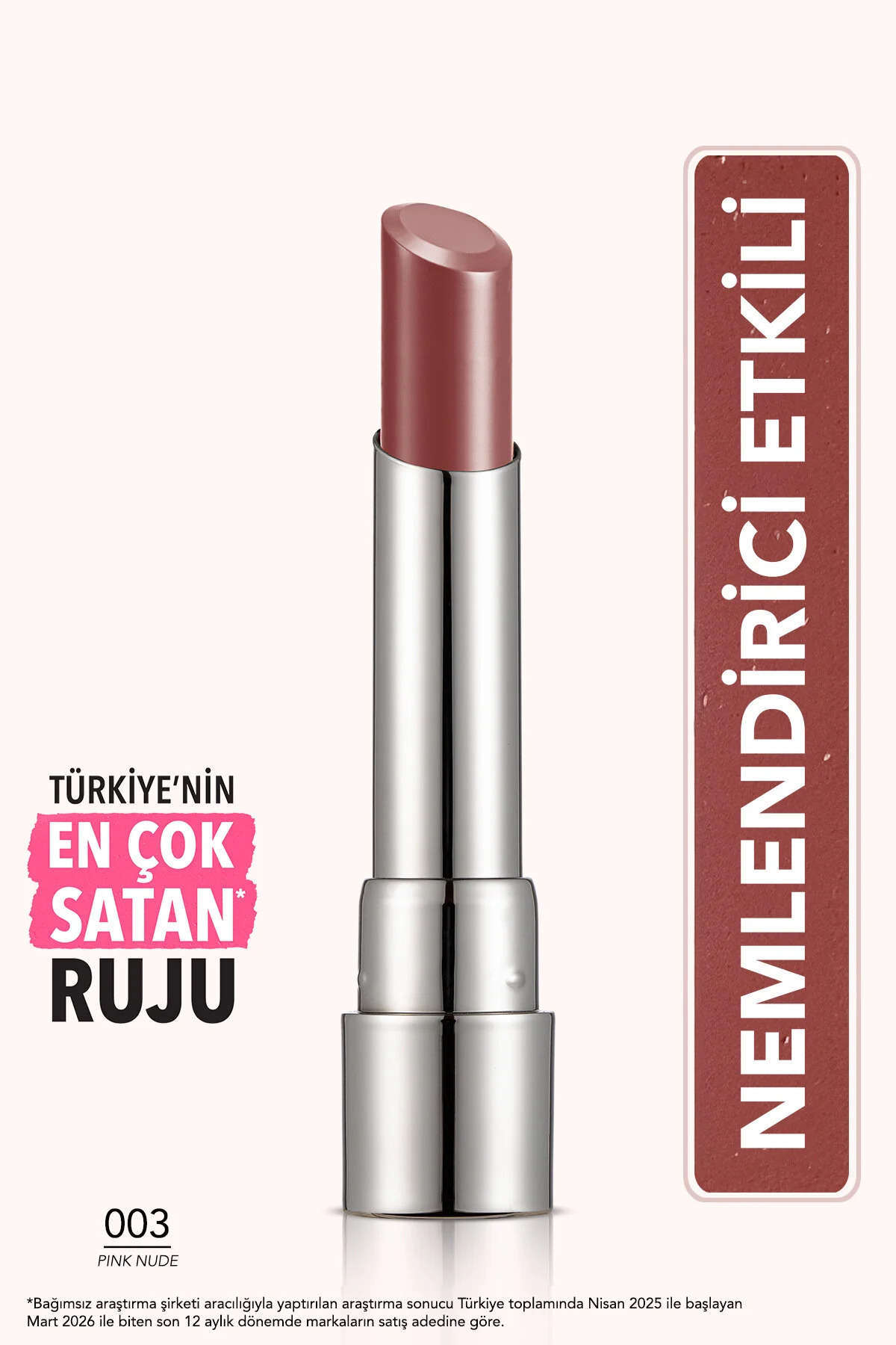Flormar Nemlendirici Parlak Ruj- Sheer Up Lipstick - 003 Pinky Nude - 8682536012010