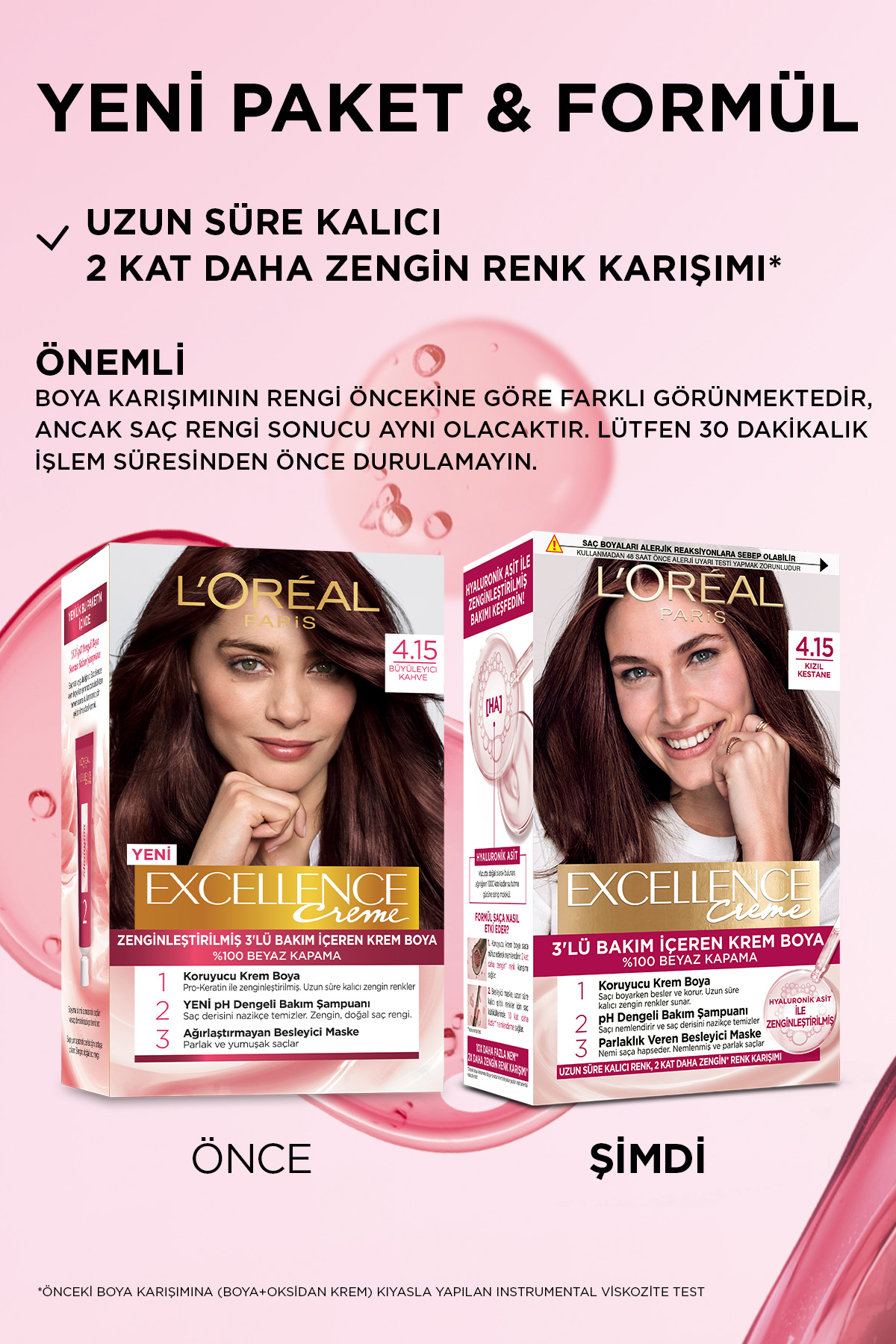 رنگ موی Excellence Creme 4.15 قرمز شاه بلوطی — قهوه‌ای 13831 — تصویر 3 از 4