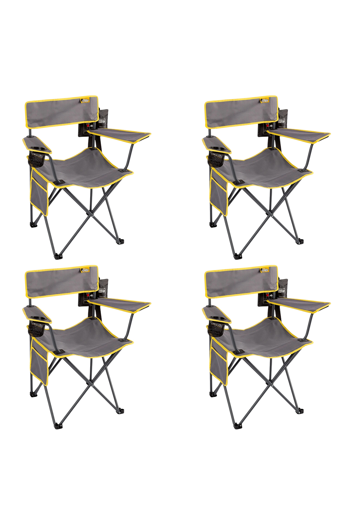 Camp 2.0 Foldable Camping Picnic Chair - Gray/yellow (4PCS)