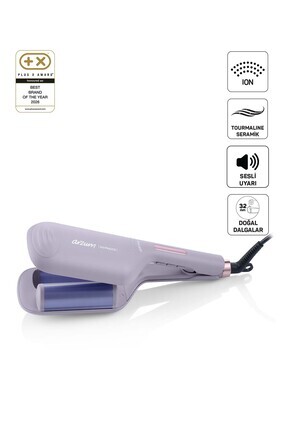 Arzum AR5112 Hypnose Ionmax Profesyonel WAG Maşa, Hızlı Isınan, 32 mm Turmali...