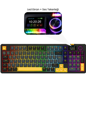 Rampage Kenpachi Ekranlı 2.4G + BT Wireless RGB Hot Swap Gasket Oil Switch Me...