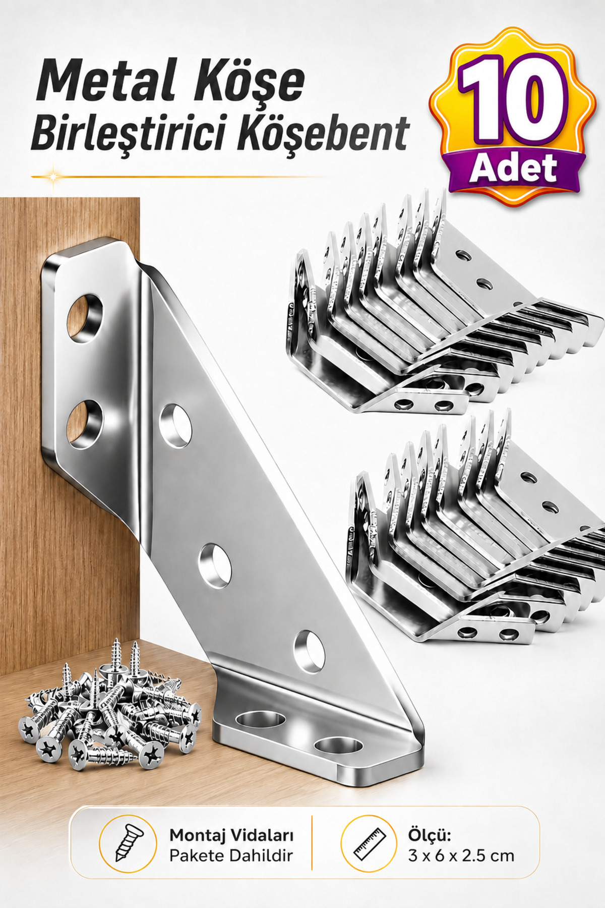 10 Pieces Furniture Wardrobe Gusset Joining Wall Fixing Connection Apparatus L Iron Miter