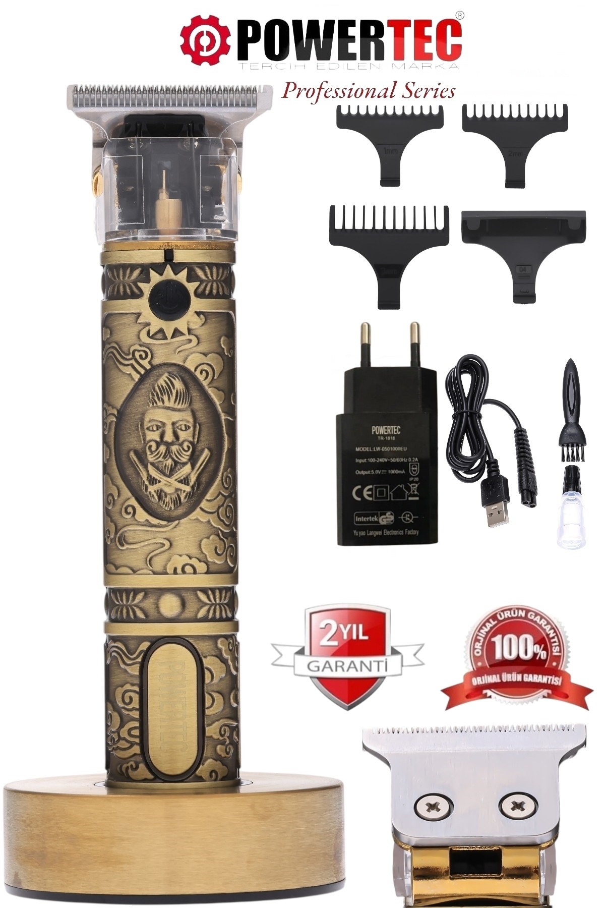 TR-1818 Rechargeable Shaver Hair-Beard-Neck-Body Laser Before Hair Removal (New Version with Stand)