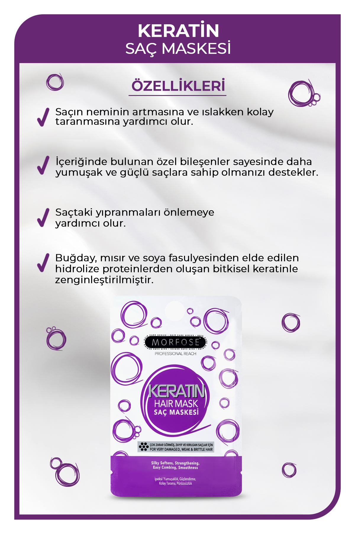 Keratin Saç Maskesi 25 ml 10 Adet — MI00000462 — تصویر 2 از 3