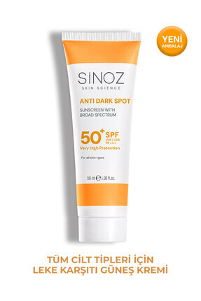 Sinoz Spf50+ Leke Karşıtı Yüksek Koruyucu Yüz Güneş Kremi Normal Ve Kuru Cilt...