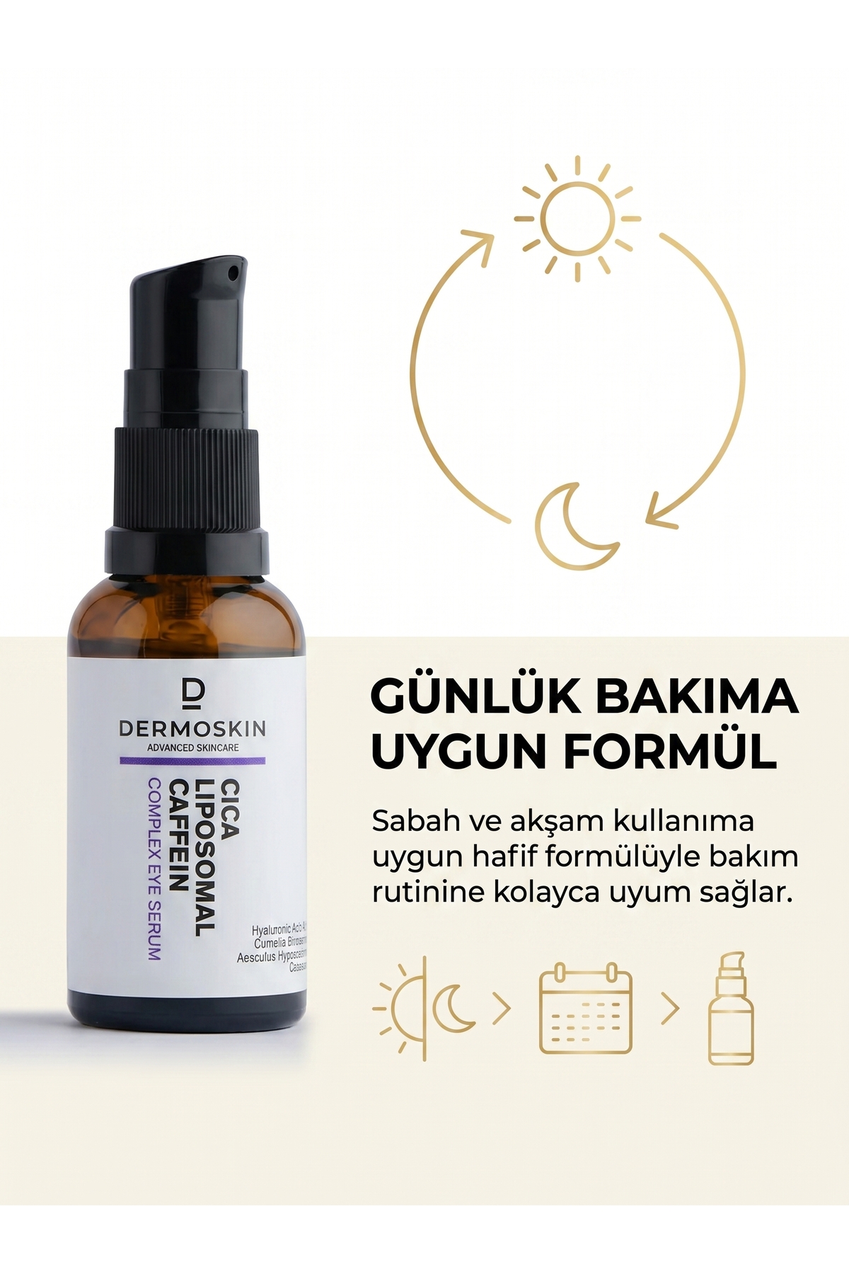 CİCA Liposomal Kafein Kompleks Göz Serumu | Yaşlanma ve Kırışıklık Karşıtı | 30 ml — 8697796003135 — تصویر 7 از 9