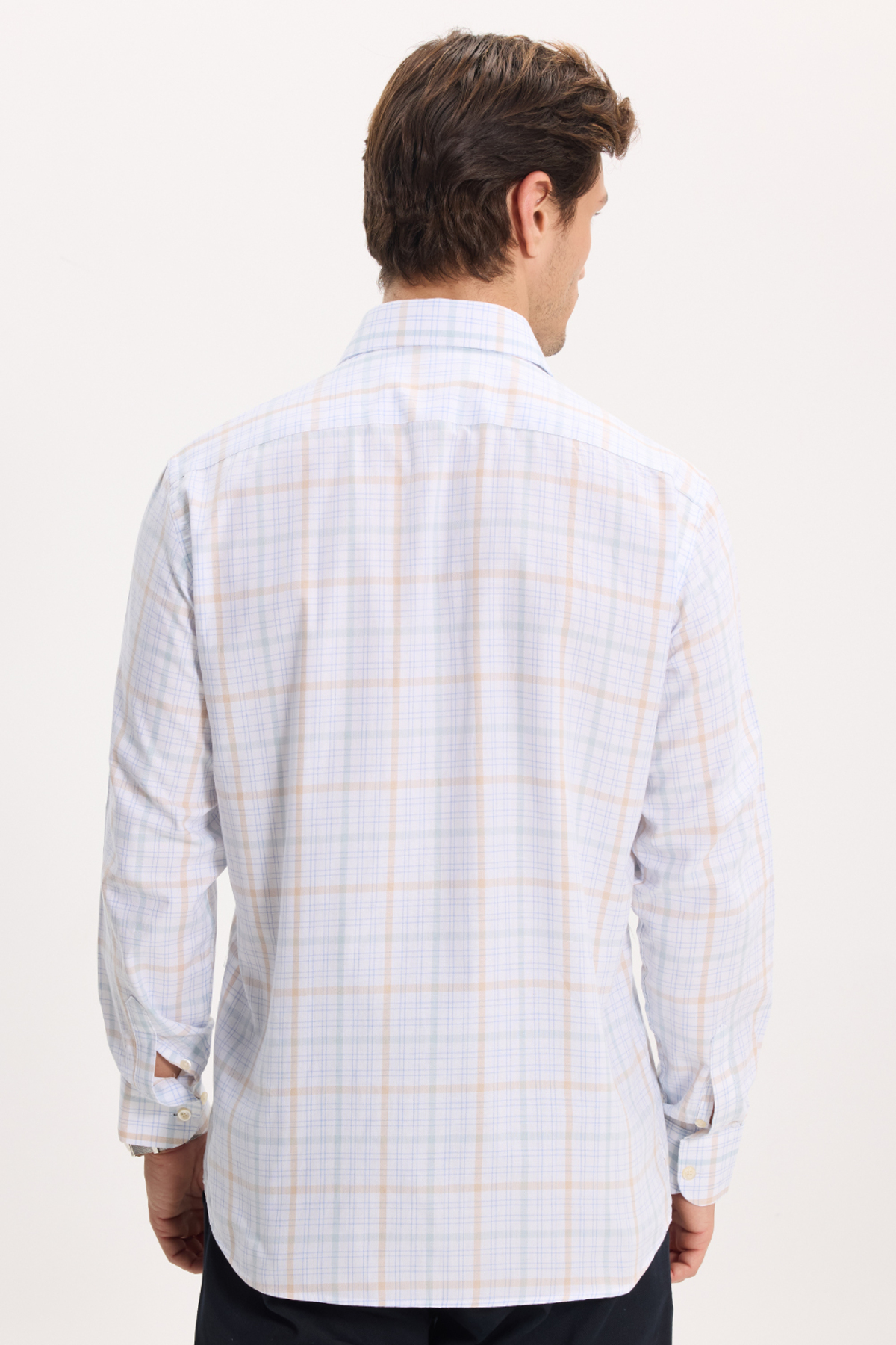 پیراهن تودورز مردانه پاموک سفید  راه راه Slim Fit/اسلیم فیت    بیسیک کژوال/روزمره | Tudors KL260003 TR - تصویر 8