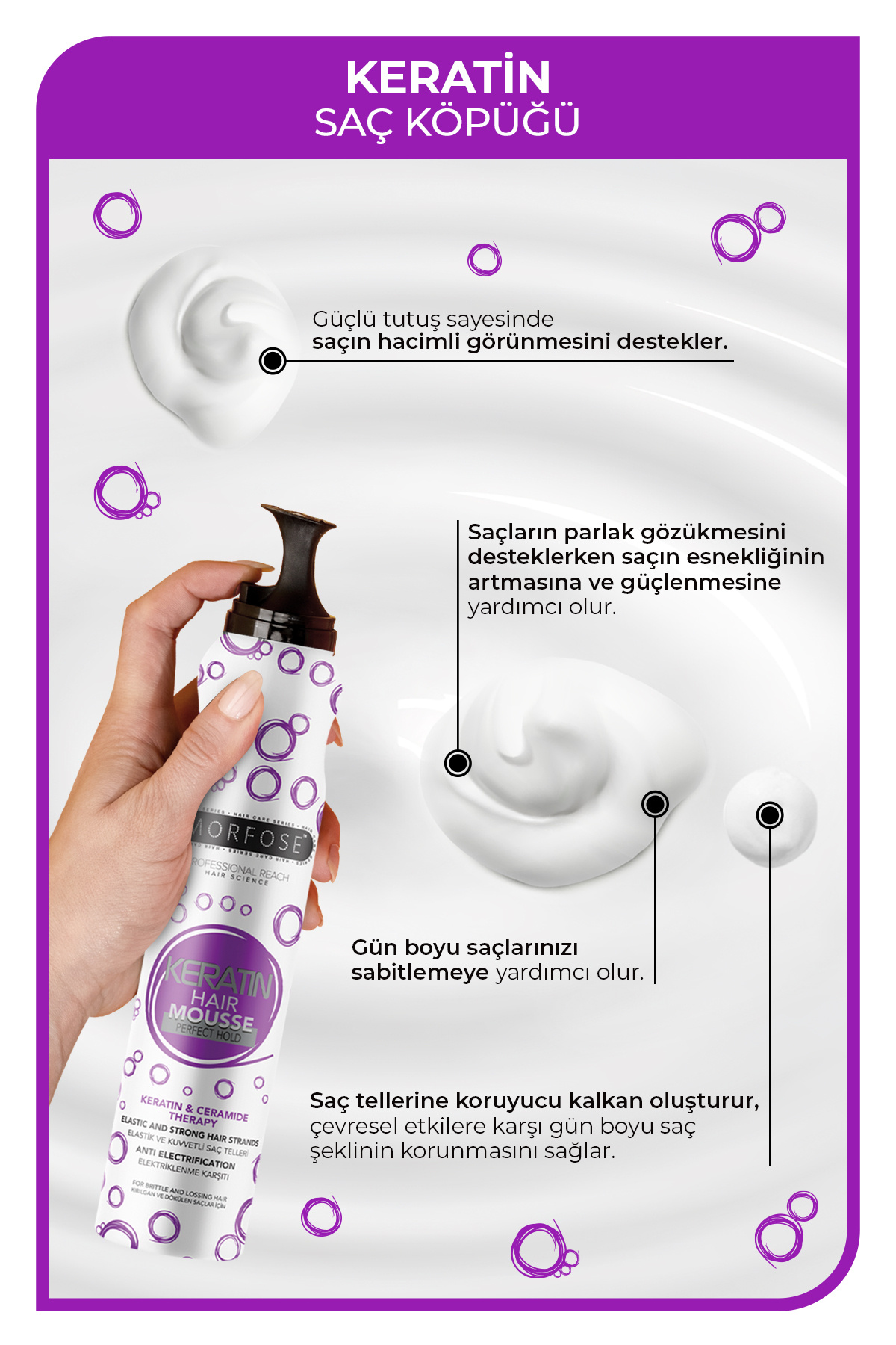 Keratin Saç Köpüğü 200 ml — saç köpüğü — تصویر 3 از 4