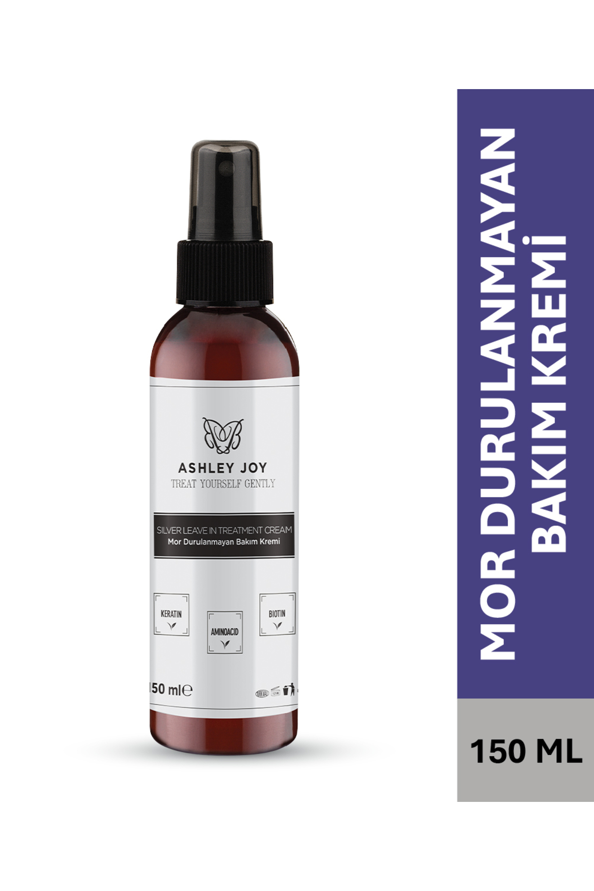 ASHLEY JOY Platin,sarı Saçlar Için Turunculaşma Karşıtı Durulanmayan Mor Sıvı Saç Bakım Kremi 150 ml Silver — AJ.02.00038