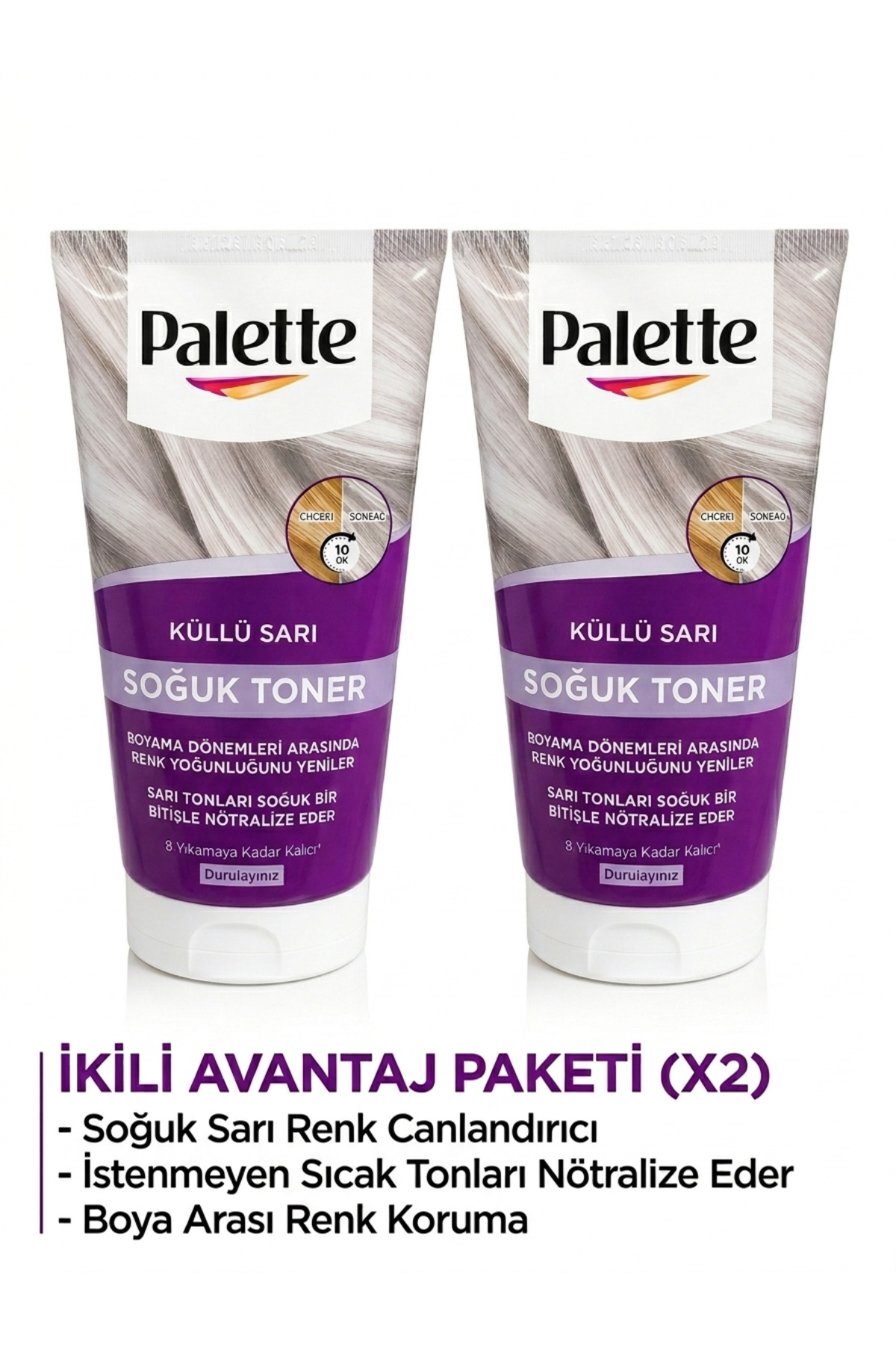 Palette روی پالت تونر زرد خنک x 2 بسته — سفید PLTGZALCBY2