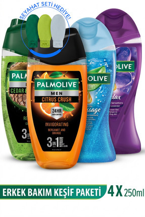 Palmolive 250 Ml 4'lü Duş Jeli Keşif Seti + Seyahat Kiti Hediye
