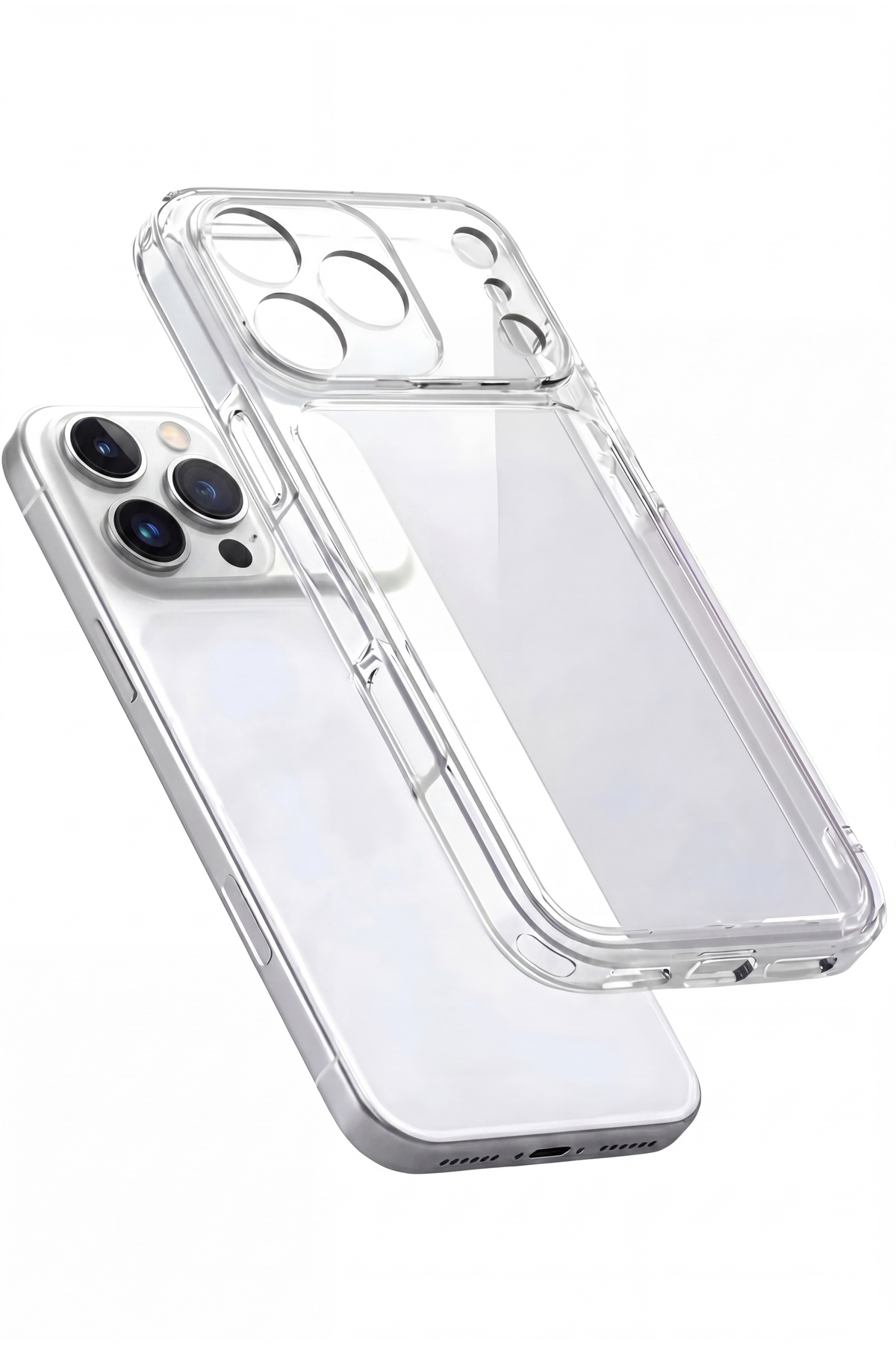 iPhone 17 Pro Max Case Transparent Camera Full Shielded Soft Shock Absorbing Thin Flexible Silicone Cover