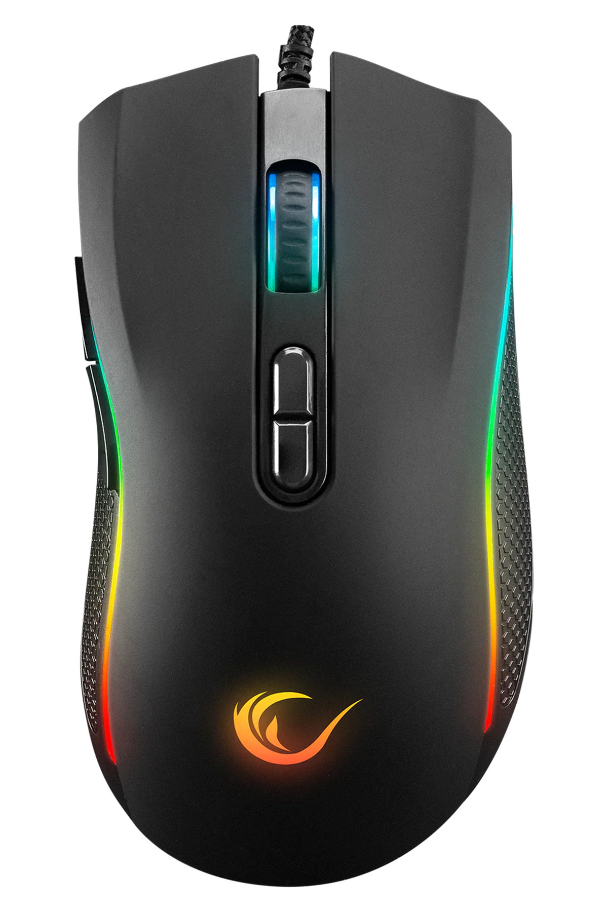 Smx-R44 Rgb Gaming Mouse 12800 Dpi Macro Drag Click Supported USB Braid Wired Black Gaming Mouse