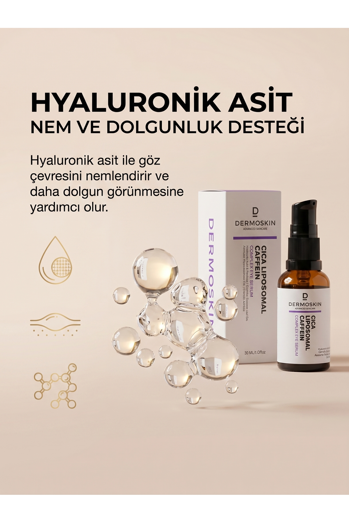 CİCA Liposomal Kafein Kompleks Göz Serumu | Yaşlanma ve Kırışıklık Karşıtı | 30 ml — 8697796003135 — تصویر 4 از 9