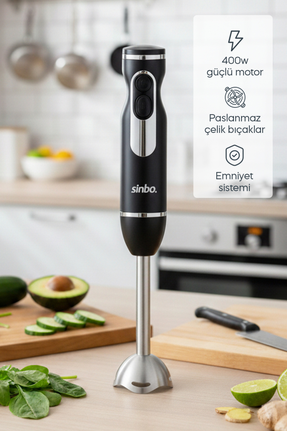 SHB-7513 Hand Blender Silver | Stainless Steel, Adjustable Speed, Powerful Motor