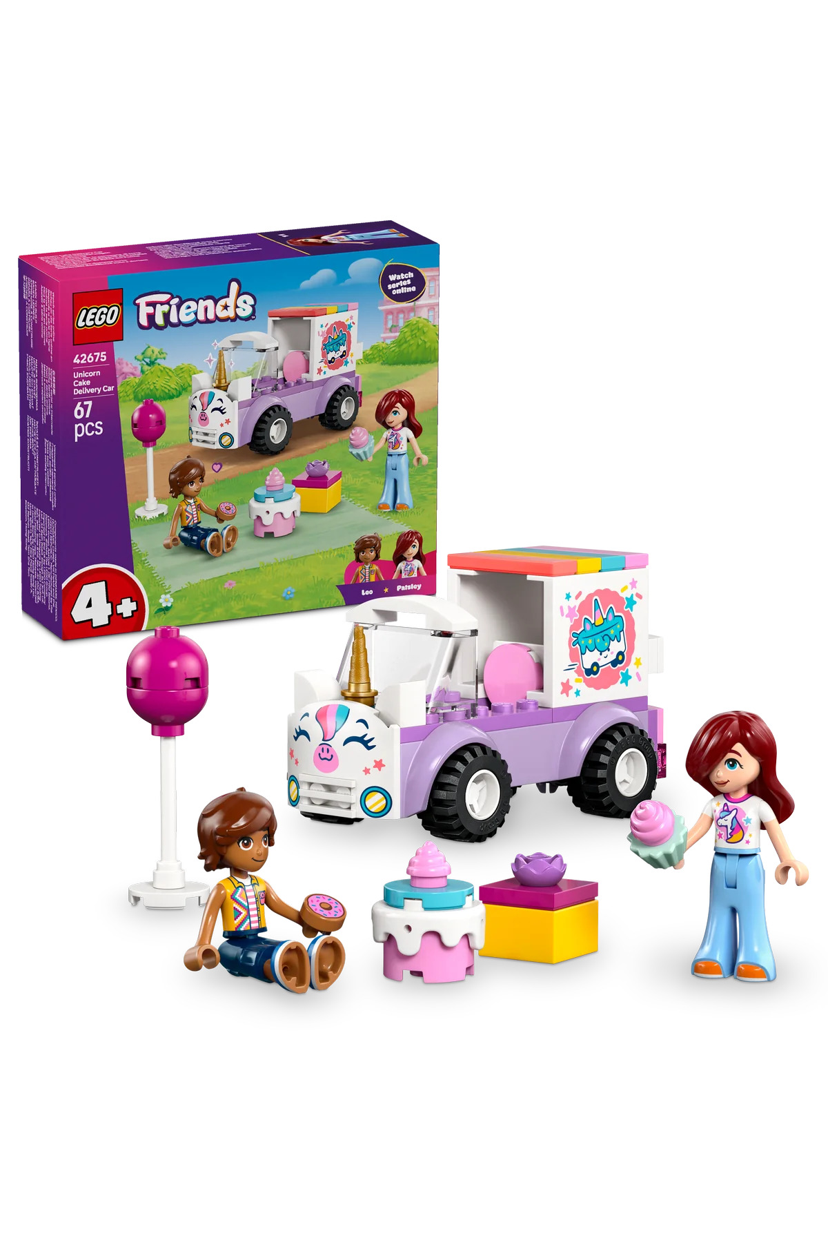 LEGO ® Friends ǀ Mașină-jednorożec pentru livrare de torturi 42675