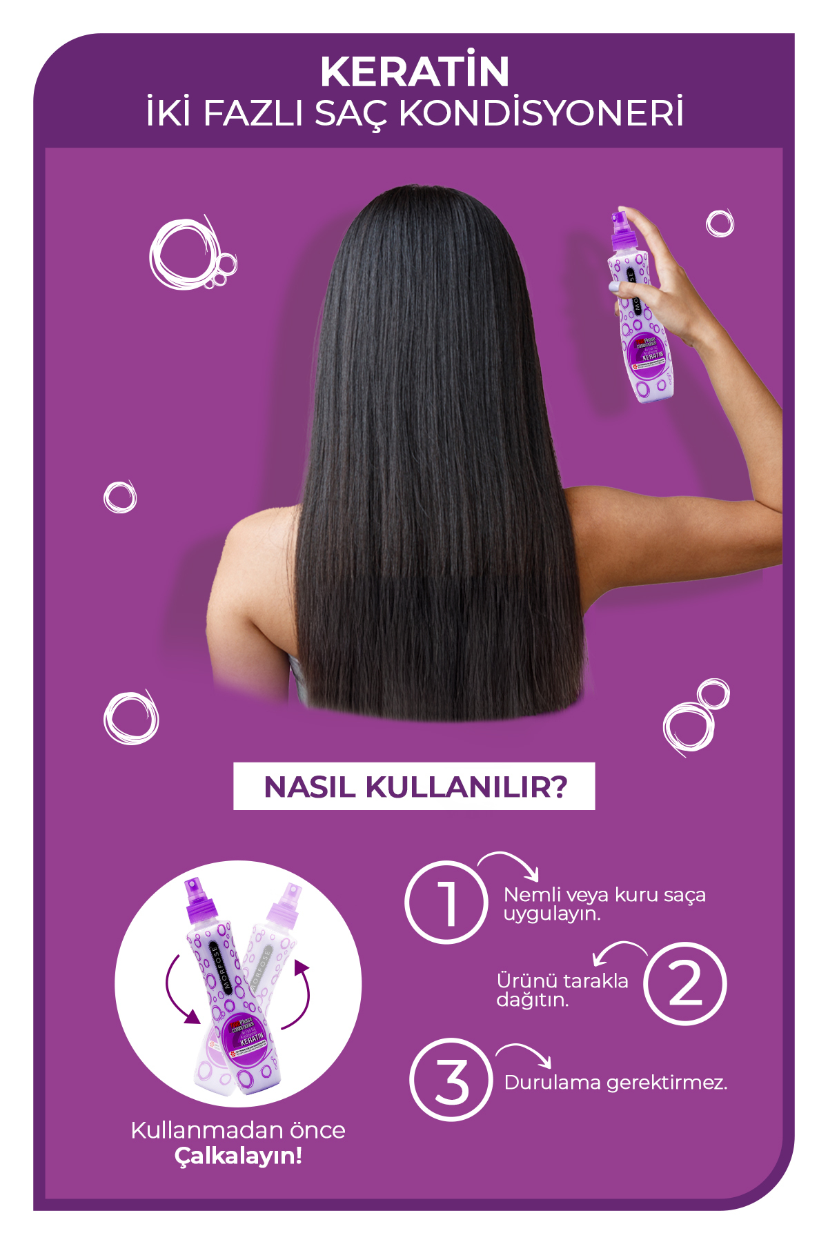 Çift Fazlı Fön Suyu Keratin 240 ml — 499215256 — تصویر 3 از 3