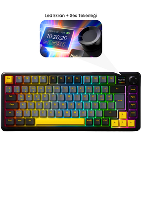 Rampage Kenpachi 75 Ekranlı 2.4G + BT Wireless RGB Hot Swap Gasket Oil Switch...