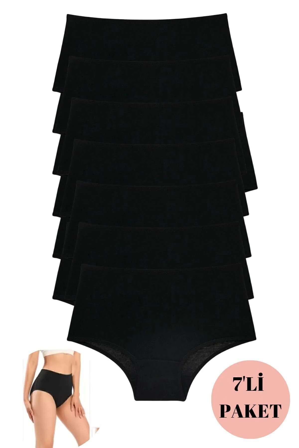 Women Panties High Waist 7-Li Black High Waist Panties