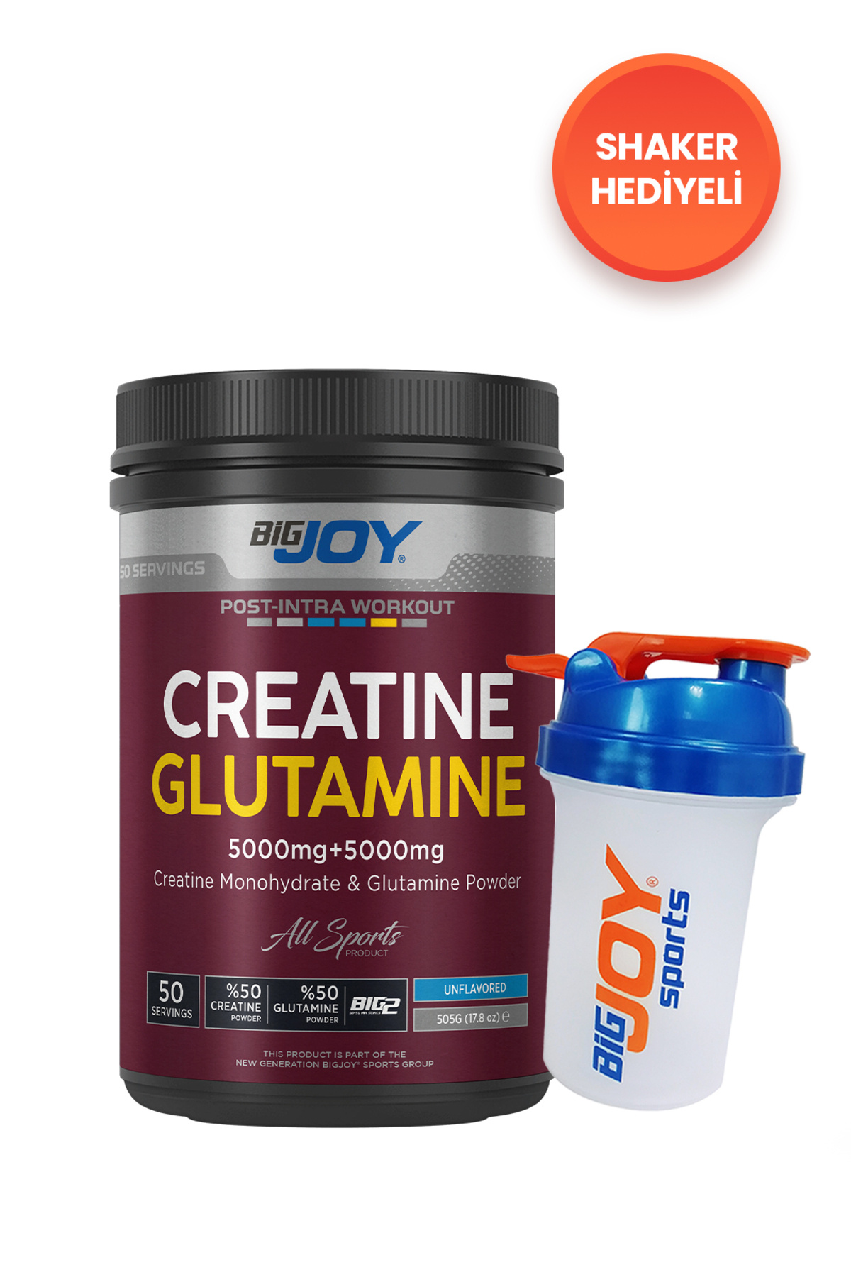 Bigjoy BIG2 Creatine + Glutamine 505g Aromasız - Fiyatı, Yorumları