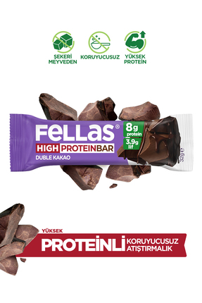 Fellas Protein Bar - Duble Kakaolu (32 g) x 12 Adet