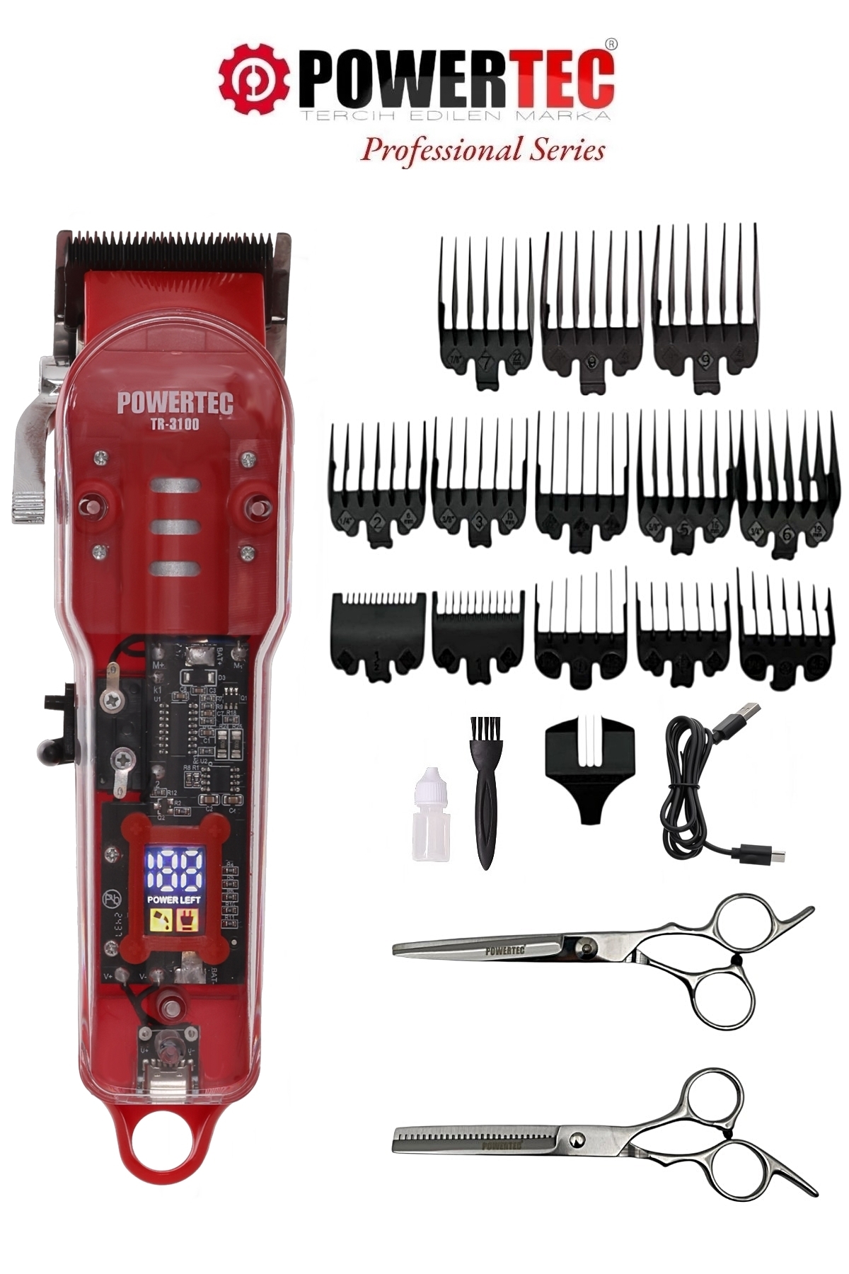 TR-3100 Professional Rechargeable Hair Beard Razor | Gifted Scissors