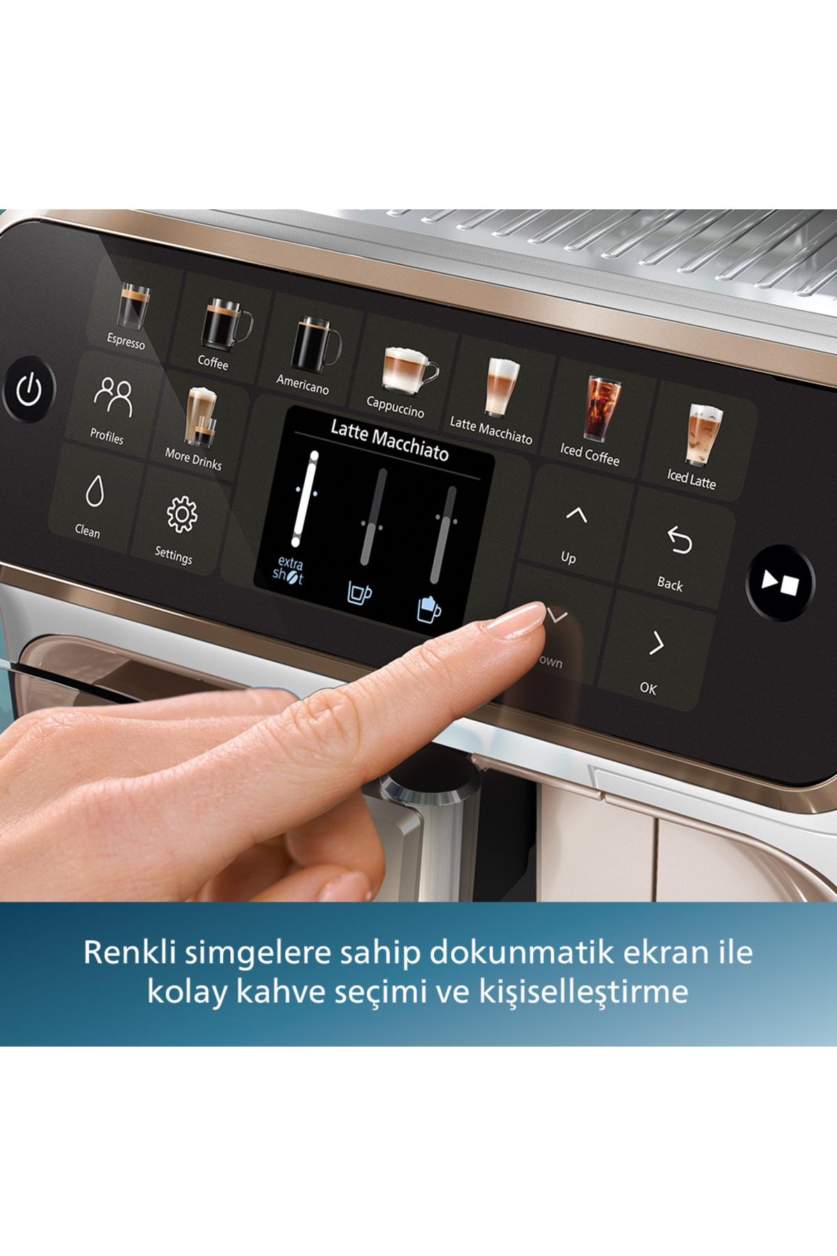5500 Serisi LatteGo Tam Otomatik Espresso Makinesi, 20 Sıcak ve Soğuk İçecek, EP5543/80 5