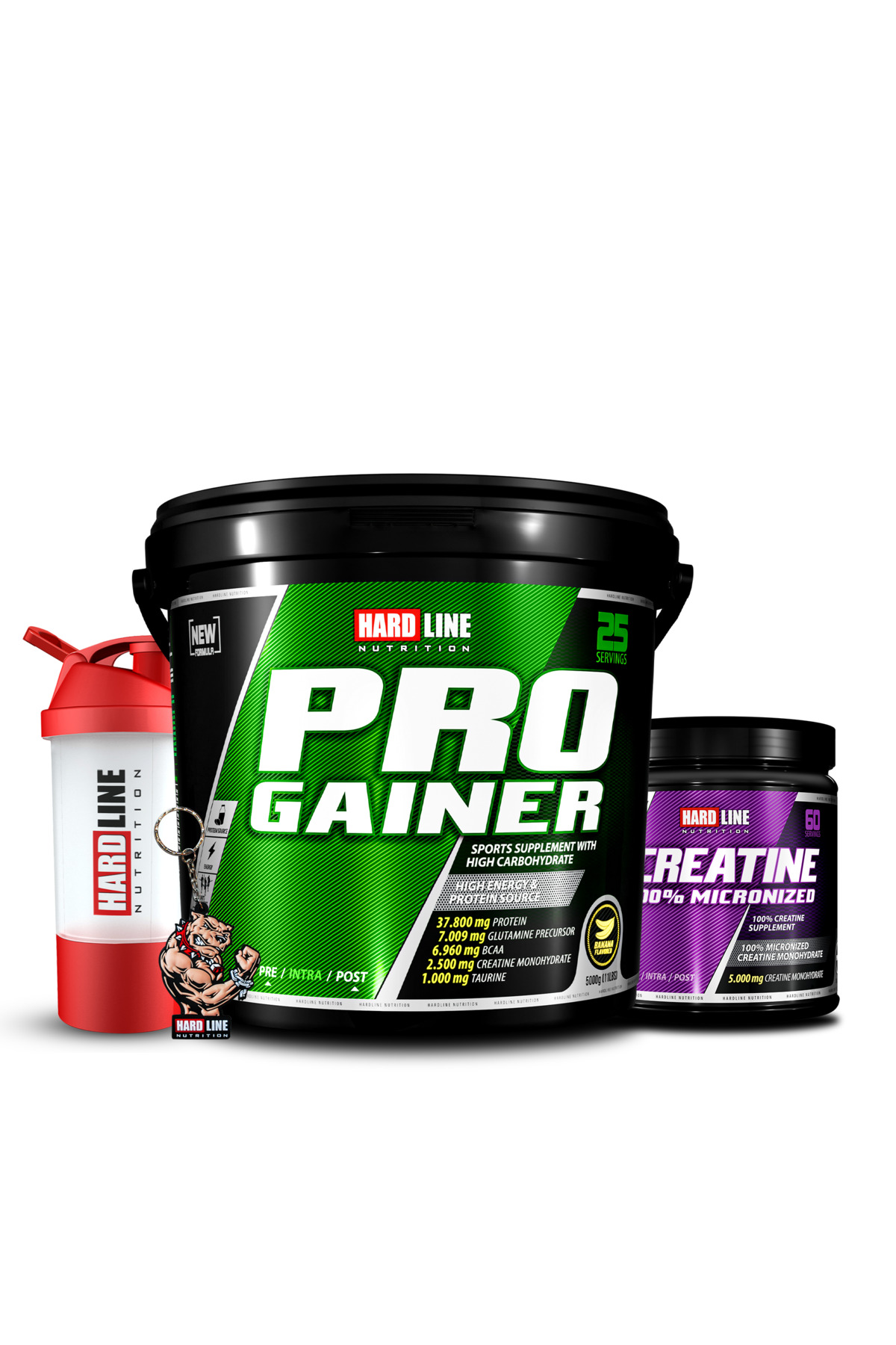 Hardline Progainer Muz 5000 gr Kreatin Mikronize 300 gr Shaker