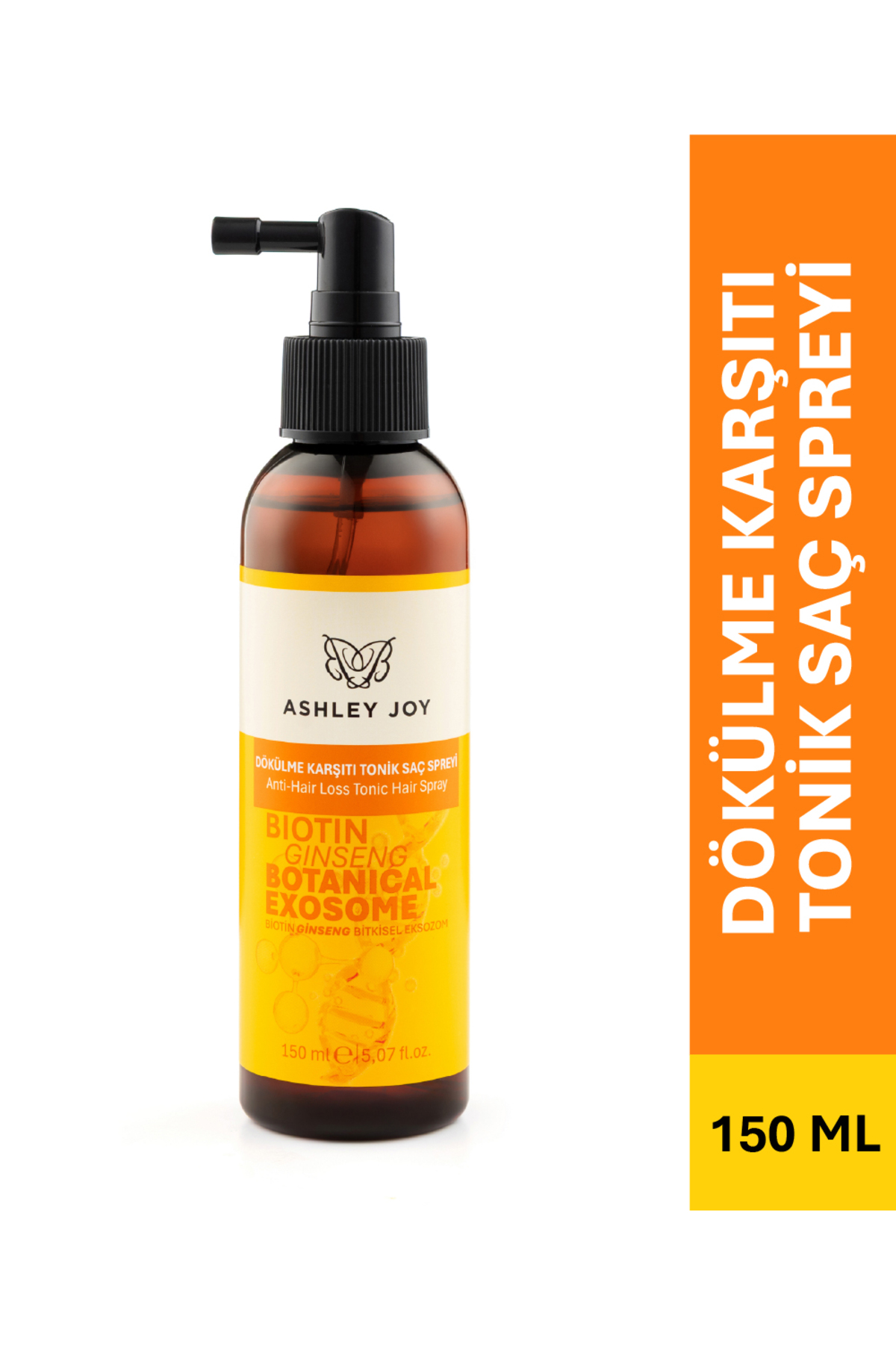 ASHLEY JOY Bitkisel Eksozom&Biotin Dökülme Karşıtı Tonik Saç Spreyi-Güçlendirici, Uzamasını Destekleyici 150 ml — AJ.02.00043