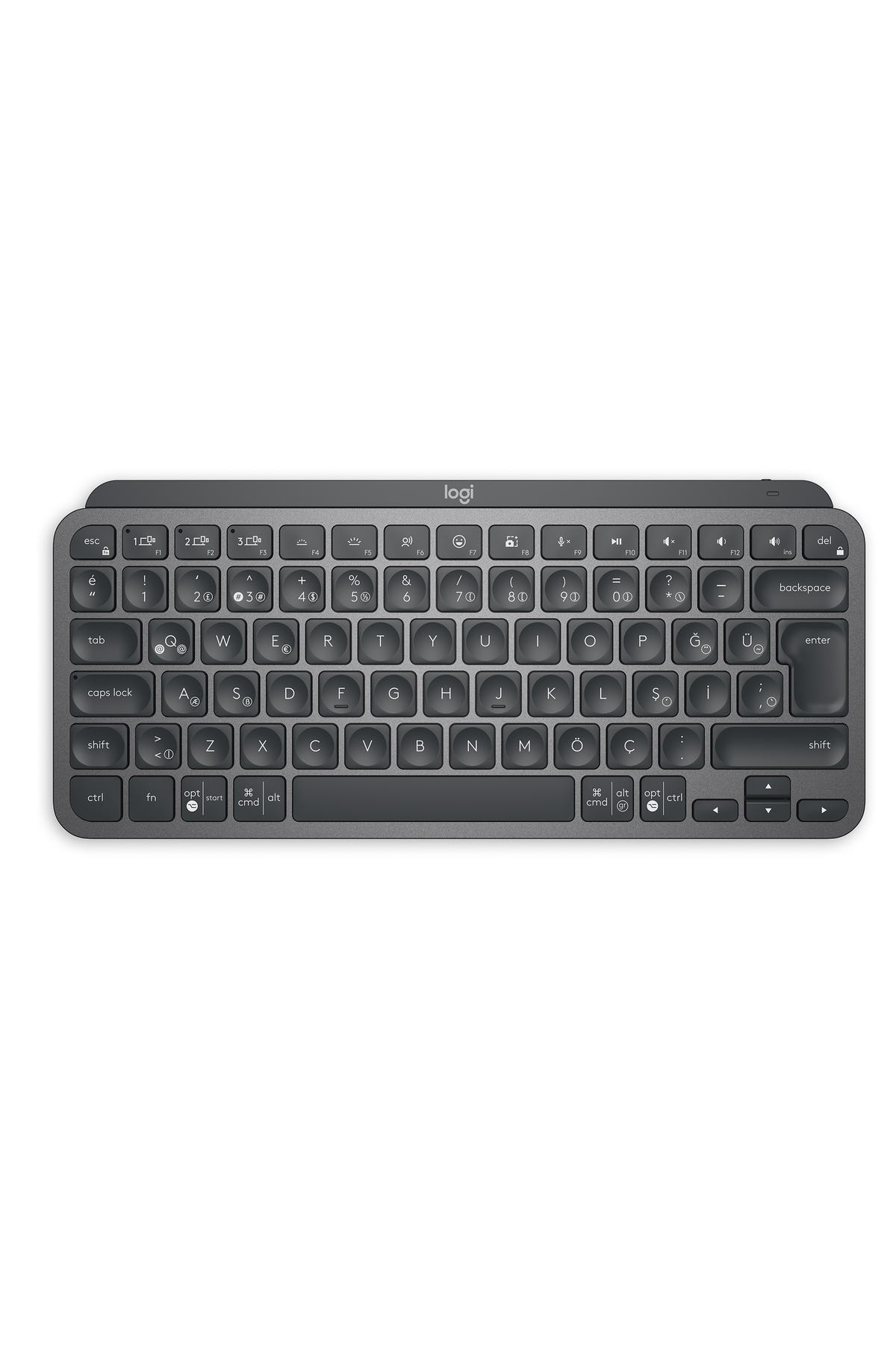 MX Keys Mini Minimalist Wireless Bluetooth Backlit Turkish Q Keyboard, Black 920-010504