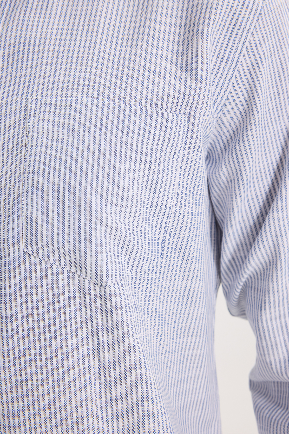 پیراهن تودورز مردانه کتان پنبه ای آبی سرمه ای کژوال / روزمره راه راه Slim Fit/اسلیم فیت    Slim/اسلیم فیت کژوال/روزمره | Tudors DR250031 TR - تصویر 6