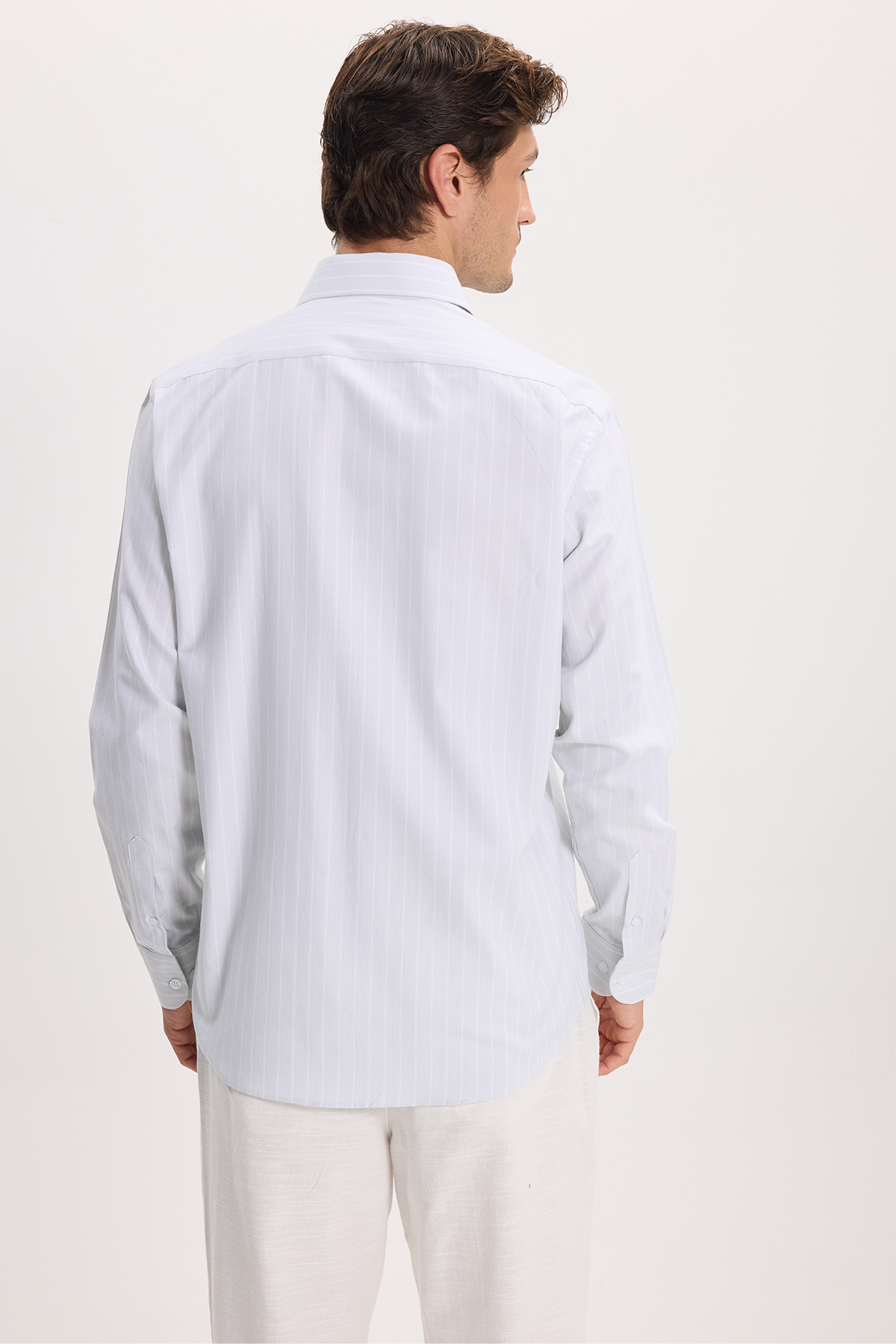 پیراهن تودورز مردانه پاموک رنگارنگ  راه راه Slim Fit/اسلیم فیت    بیسیک کژوال/روزمره | Tudors KL260003 TR - تصویر 8
