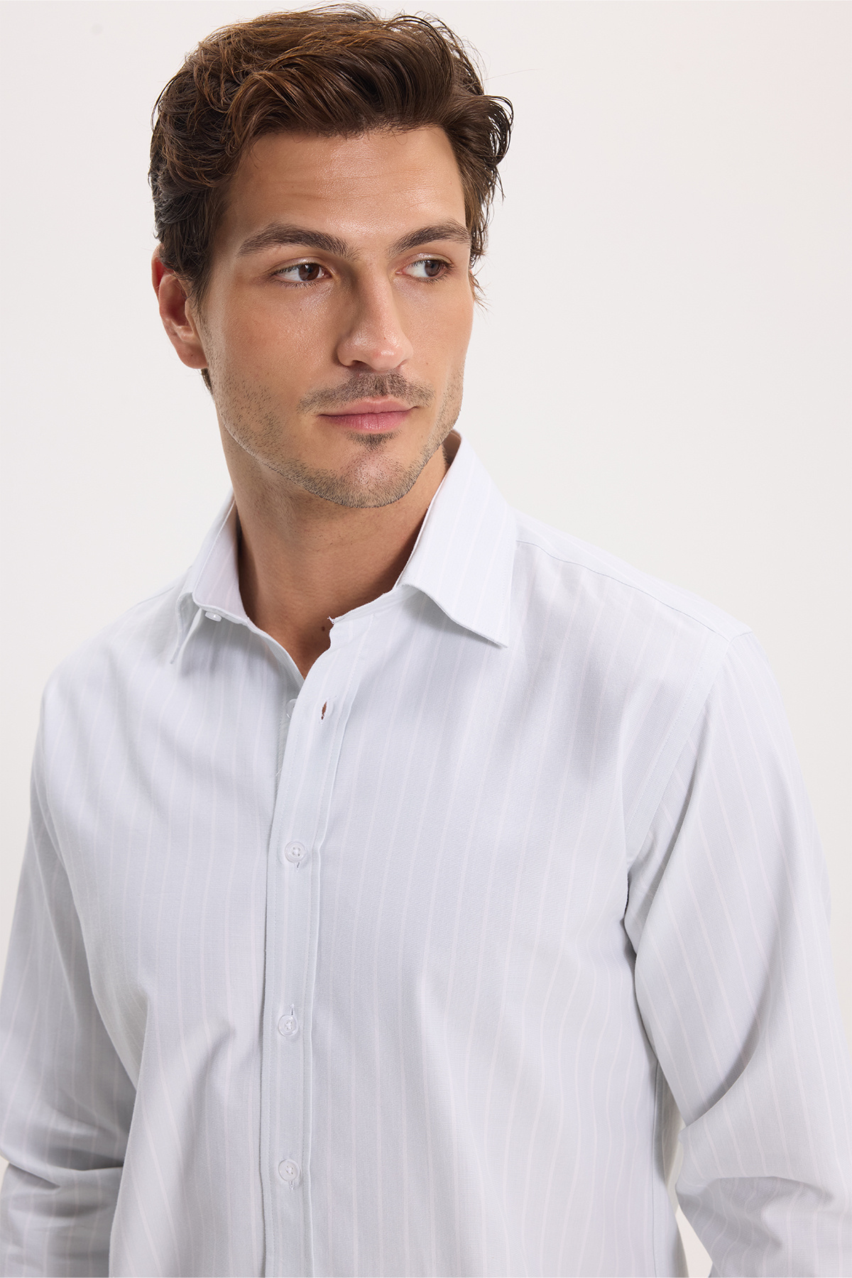 پیراهن تودورز مردانه پاموک رنگارنگ  راه راه Slim Fit/اسلیم فیت    بیسیک کژوال/روزمره | Tudors KL260003 TR - تصویر 4