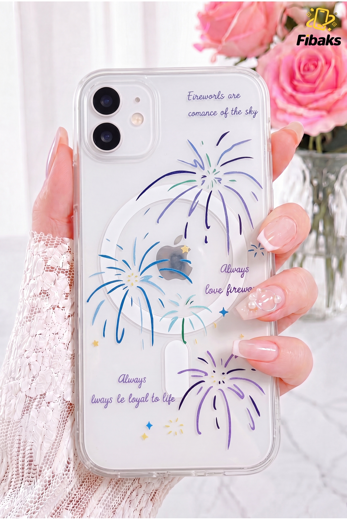 iPhone 12 Case Magsafe Wireless Charging Assisted Entertainment Pattern Transparent Hard Case Cover