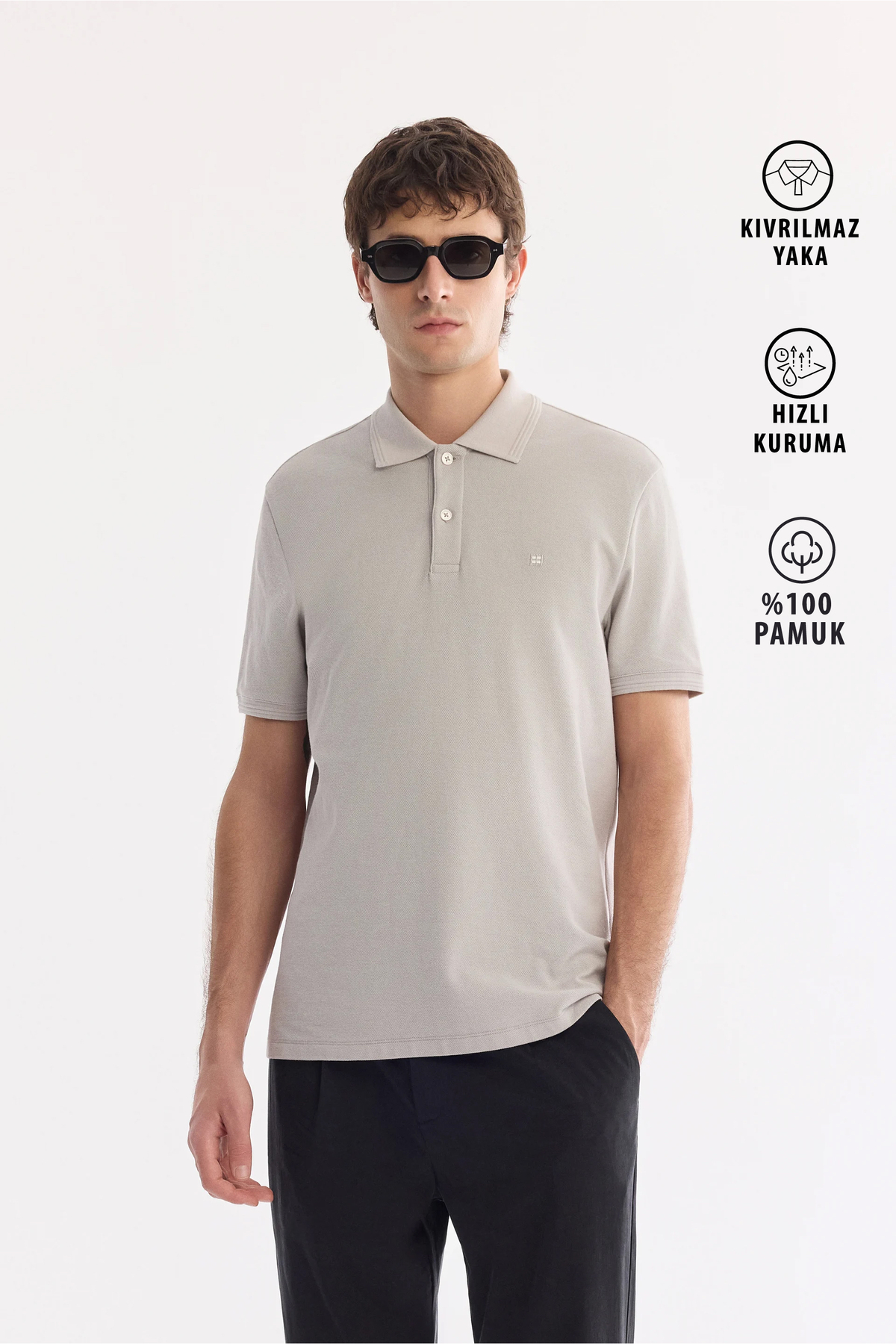 Men's Solid Polo Neck 100% Cotton Basic Regular Fit T-Shirt B001032