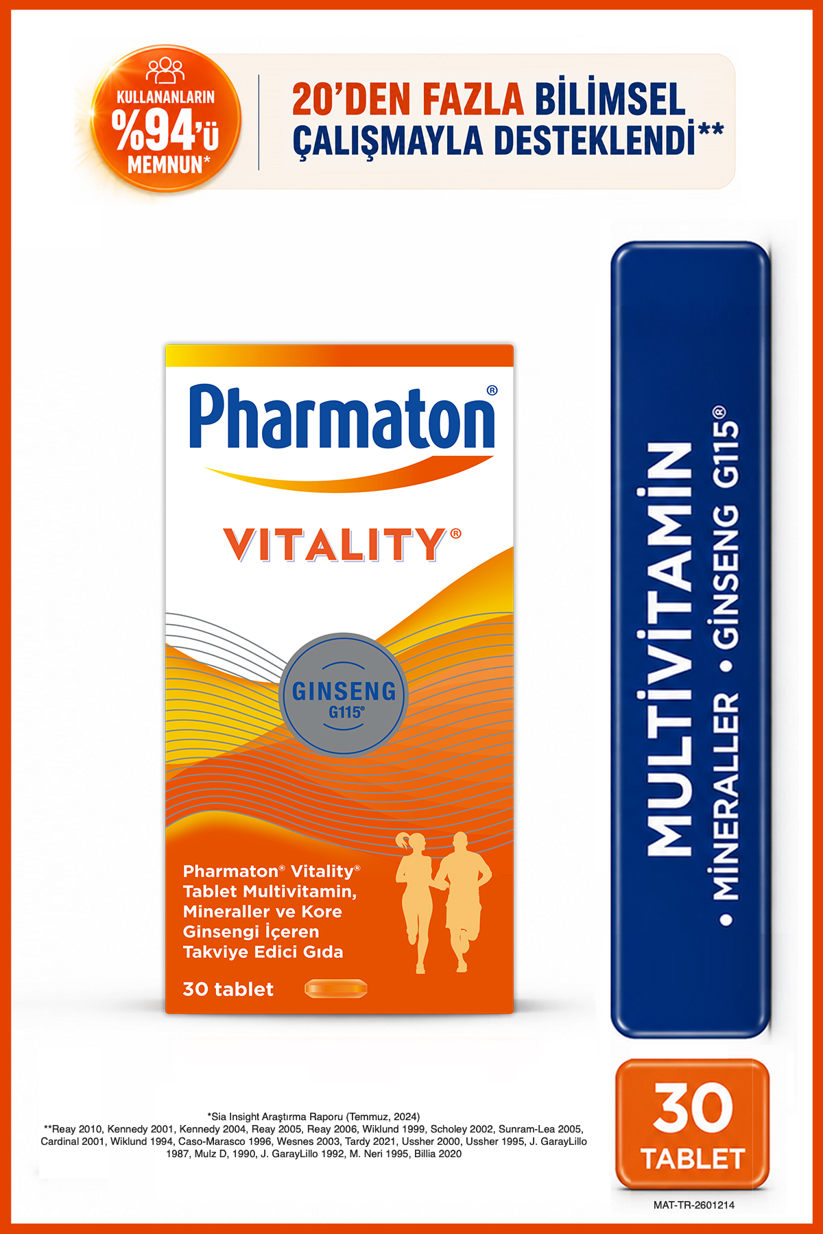 Vitality Multivitamin ve Mineral Desteği Ginseng G115 Enerji* 30 Tablet