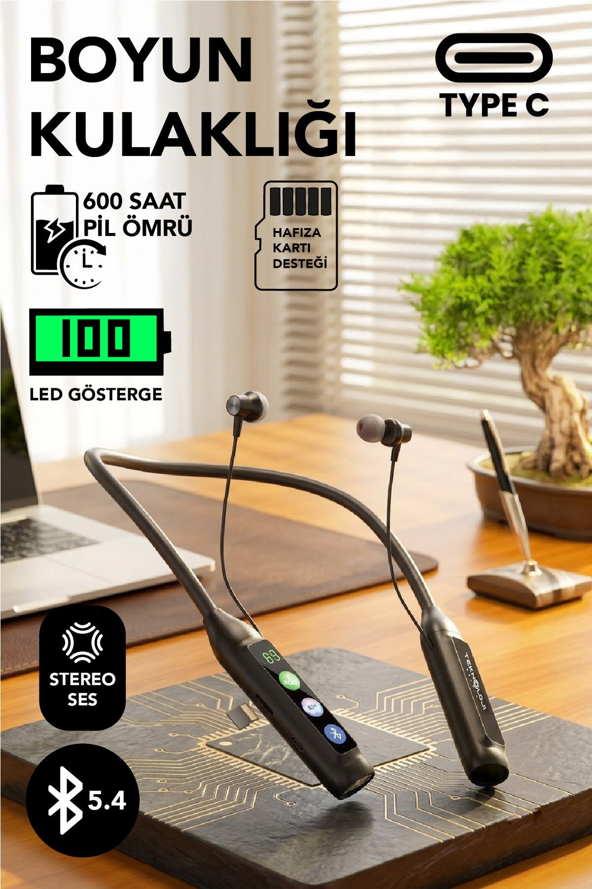 600 hours Athlete Headset Wireless Bluetoot Headset Lanyard Headset with Led Indicator Stereo V5.4