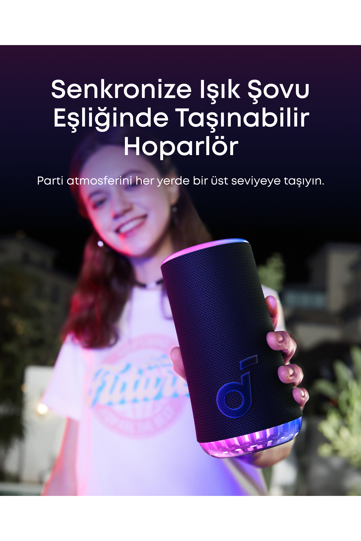 Soundcore Glow Hoparlör, Siyah - A3166 3