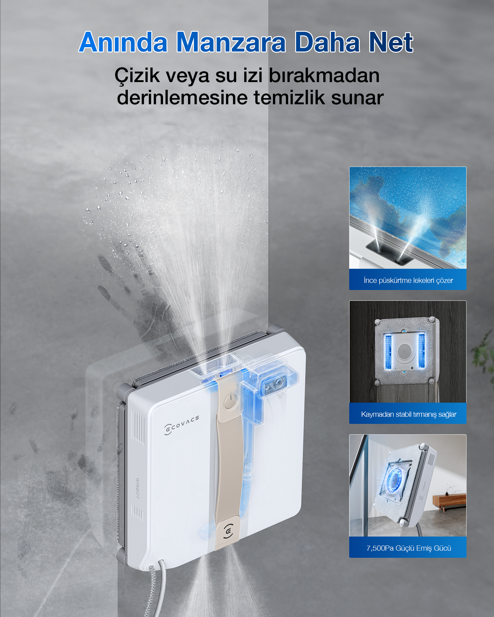 Ecovacs Winbot Mini Cam Silme Robotu