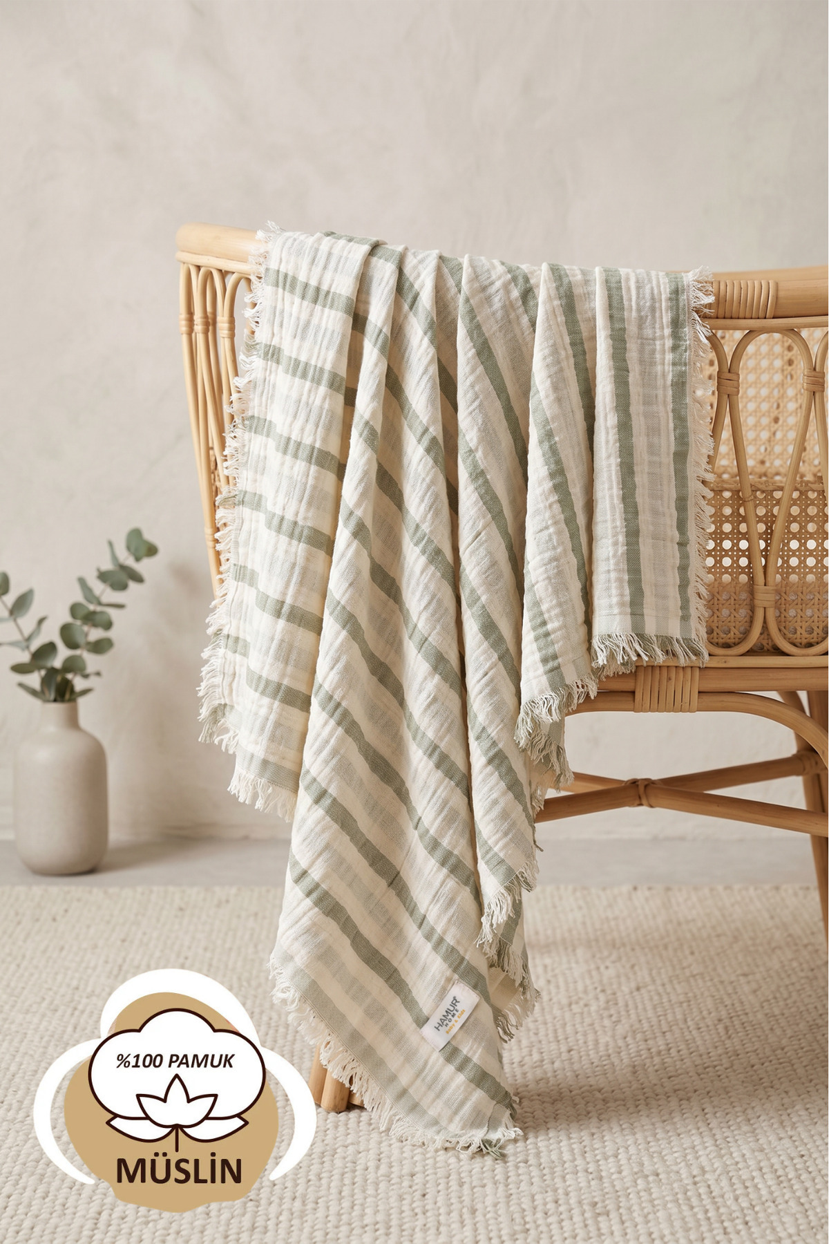 Double Layered Muslin Baby Pique Cover Newborn Blanket 85X95 cm Baby Pique Stroller Cover Khaki