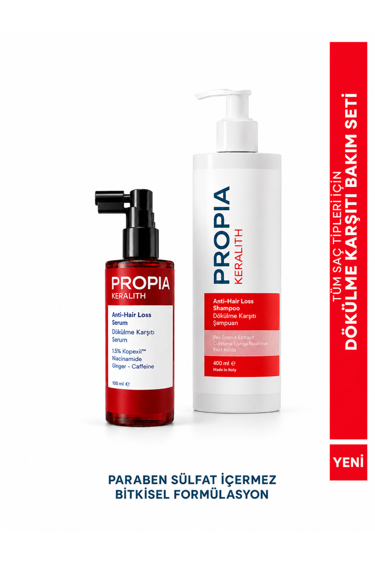 Propia Keralith Saç Dökülmesine Karşı Şampuan ve Serum Seti | 1.5% Kopexil™ Dökülme Karşıtı Saç Bakımı — shampoo-serum