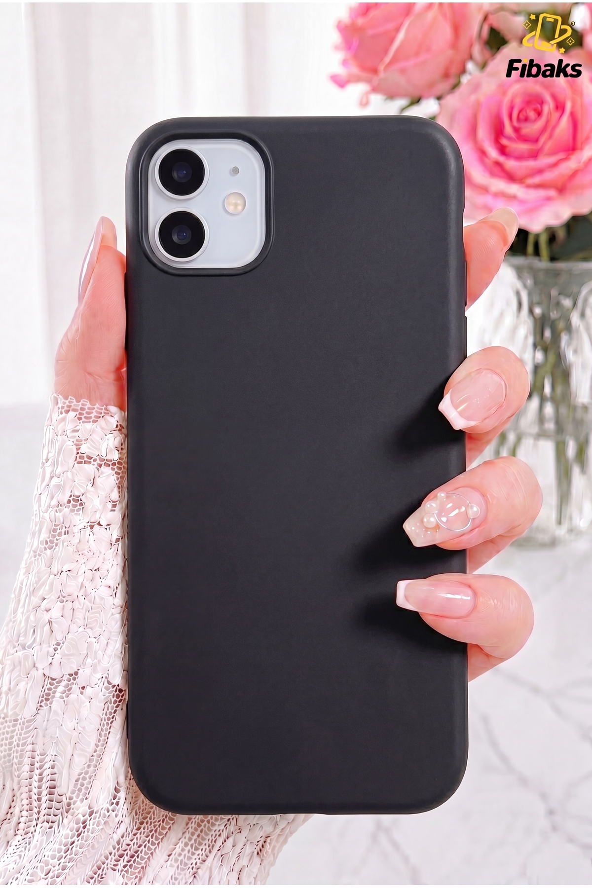iPhone 11 Case Launch Velvet Soft Textured Liquid Silicone Cover Black